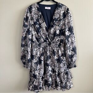 ✨ Dizzy Lizzy Women’s Gray Floral Mini Dress Large